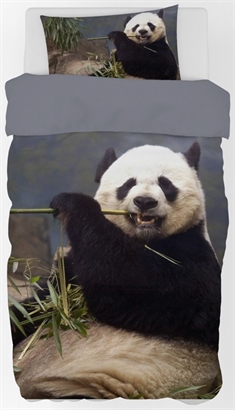 Sengetøy - Panda spiser bambus - 150x210 cm - 100% bomull